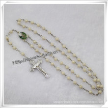 White Ab Colour Plastic Religious Rose Beads Rosary (IO-cr198)